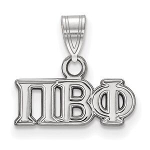 Sterling Silver Pi Beta Phi Small Greek Letters Pendant